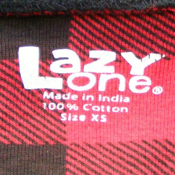 LAZY ONE Union Suit, XS, Bear Cheeks Flap Jack, Buffalo Plaid, Red/Black - Picture 7 of 10